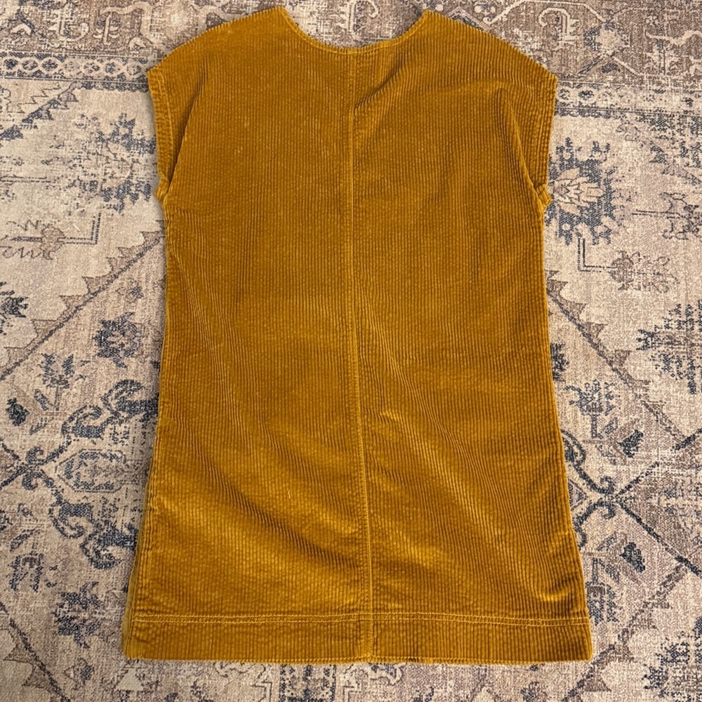 Madewell Corduroy Side Button Shift Dress Antique Gold Cotton Size XS - Picture 3 of 5